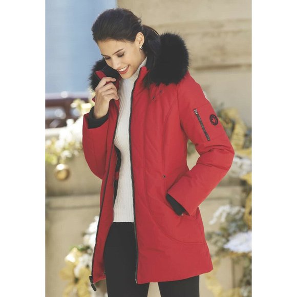 Halifax‎ Snow Bird Women Red Coat Sz L - Picture 1 of 7